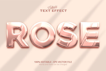 Wall Mural - Editable text effect, Pink background, 3D style text effect, Rose Text