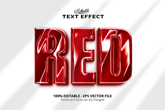 Editable text effect, White background, Red text