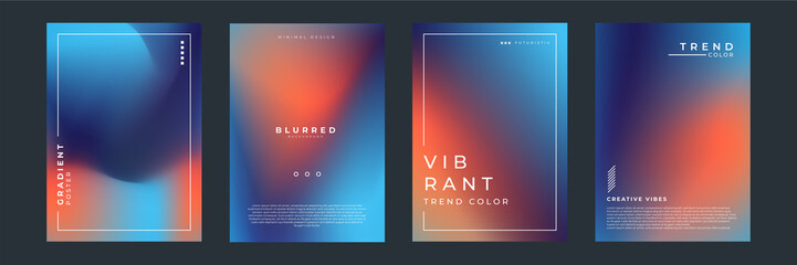 Wall Mural - bright gradient color abstract line pattern background cover design. modern background design with trendy and vivid vibrant color. blue violet red orange green placard poster vector cover template.