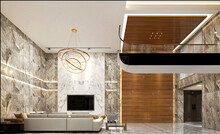 3d Render Of Luxury Home Interior, Living Room