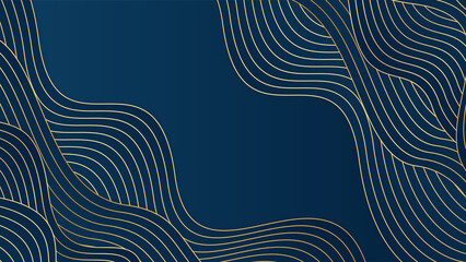 Wall Mural - Modern navy and gold abstract background. Abstract geometric shape white gold background with light and shadow 3D layered for presentation design.
