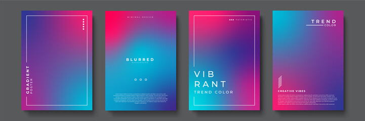 Wall Mural - vibrant gradient color abstract line pattern background cover design. modern background design with trendy and vivid vibrant color. blue violet red orange green placard poster vector cover template.