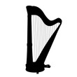 © NoonZK - Harp drum icon. Music instrument silhouette. Creative concept design in realistic style. illustration on white background.
