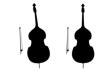 Wall Mural - Violoncello icon, Cello icon. Music instrument silhouette. Creative concept design in 
realistic style. illustration on white background.