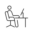 © redranger - person use computer icon vector. man sitting on chair.