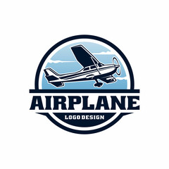 Sticker - small airplane logo design vector