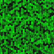 Emerald Pattern Of Triangles, Hexagons, Squares. Lime, Green, Black Colors