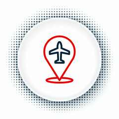 Sticker - Line Plane icon isolated on white background. Flying airplane icon. Airliner sign. Colorful outline concept. Vector