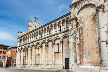 Wall Mural - San Michele in Foro, facade of a church in Lucca, Italy