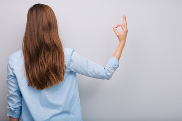 Wall Mural - Smiling woman isolated portrait