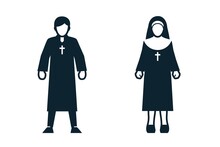 Priest, Nun, Uniform And People Icons
