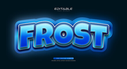 Wall Mural - Editable Text Style with Blue Frost Effect