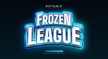 Wall Mural - blue e-sport text style with neon effect. frost game text effect