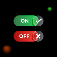 Wall Mural - on off glass button for user interface element