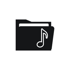 Sticker - Music folder icon design. vector illustration