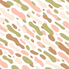 Leinwandbilder - Abstract shapes pattern. Seamless background with creative repeating print for textile. Texture design with organic fluid forms, spots, dots. Colored flat graphic vector illustration for fabric