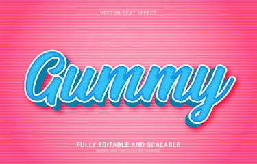 editable text effect, Gummy style