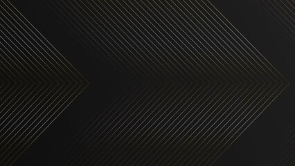 Wall Mural - 4k Abstract luxury black grey gradient backgrounds with animated golden metallic stripes. Elegant horizontal banner. Copy space. Dark backdrop 3D