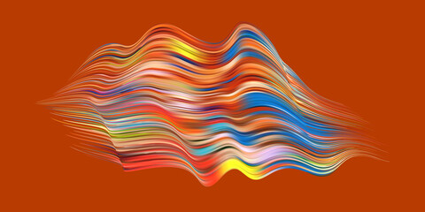 Wall Mural - Colorful flow brush stroke. Ribbon isolated line.