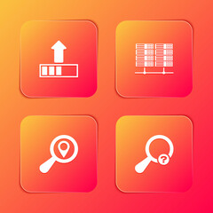 Poster - Set Loading, Server, Data, Web Hosting, Search location and Unknown search icon. Vector