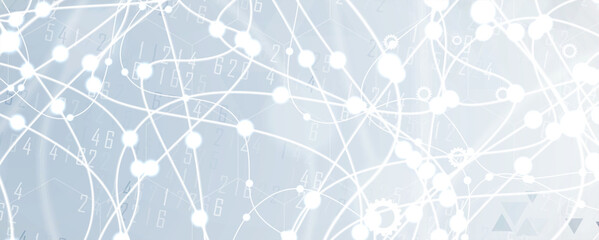 Neural network concept. Connected cells with links. High technology process. Abstract background