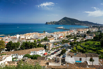 Panorama of the Costa Blanca from the overlook point in Altea, Spain