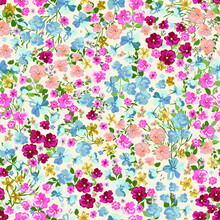 Seamless Floral Pattern Design With Pink Flowers And Green Leaves And Magenta Flowers