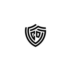 OB geometric line shield logo initial concept with high quality logo design