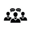© hr-gold - Chatting, group icon. Black vector graphics.