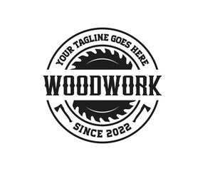 Carpentry Workshop and Woodwork Logo Design Vector Template