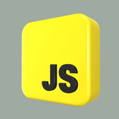 stylized 3d javascript icon side view