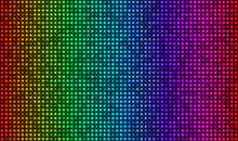 Vector Led Screen. Television Texture. Pixel Background. Lcd Monitor. Digital Display. Rainbow TV Videowall. Electronic Diode Effect. Projector Grid Template With Points.  Glitch, Bug, Pixels