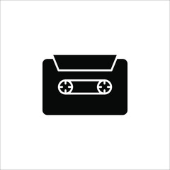 retro music cassette icon isolated on white background