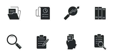 Wall Mural - case study icons set . case study pack symbol vector elements for infographic web