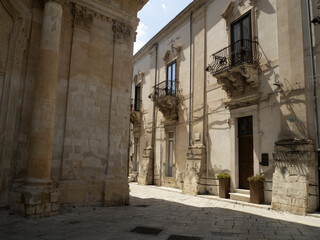 Canvas Print - Scicli baroque style ancoent village in Sicily