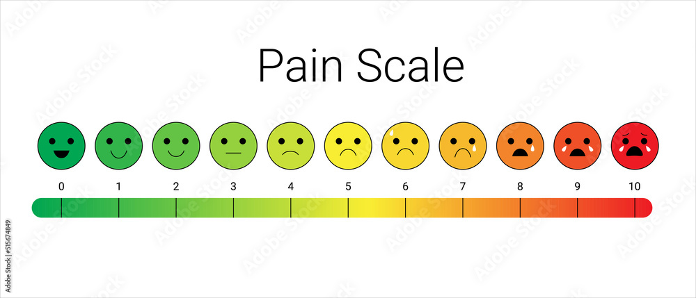 Pain measurement scale stress bright vector template. Scale chart