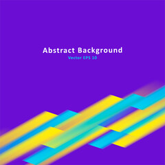 Wall Mural - abstract background of blurred colorful stripes on purple backdrop. vector illustration