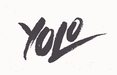 Poster - Yolo. You only live once. Vector handwritten lettering.