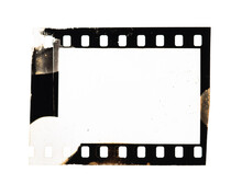 Old 35mm Filmstrip Or Dia Slide Frame Isolated On White Background.