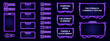 © Viktoriia Melkisheva - Set of modern design element for overlay game streaming screen panel. Purple game frame for internet broadcast and online video. Futuristic live stream frame for interface. Vector technology template.