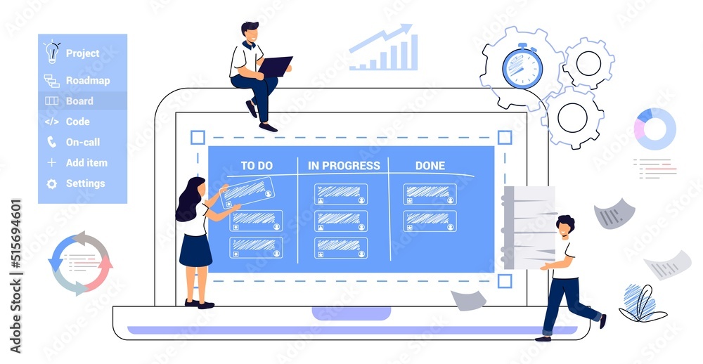 Kanban software development outline concept Agile visual project ...