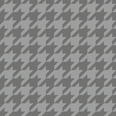 Houndstooth vector seamless pattern. Traditional Scottish plaid fabric collection for colorful website background or desktop wallpaper in grey or brown and white color.