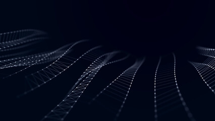Wall Mural - abstract digital background science technology networks big data link 3d rendering.