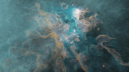 Wall Mural - 4K 3d animation - Zooming into a nebula