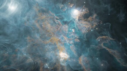 Wall Mural - 4K 3d animation - Zooming into a nebula
