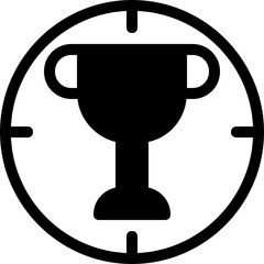 Sticker - trophy target glyph icon