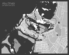 Abu Dhabi - Abstract Monochrome Design For Interior Posters, Wallpaper, Wall Art, Or Other Printing Products. Vector Illustration