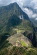 Vertical shot of Machu Picchu as seen from the peak of Huaynapicchu