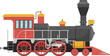Vintage steam locomotive vector illustration isolated on white background