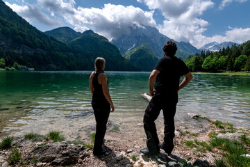 Young couple in the mountains